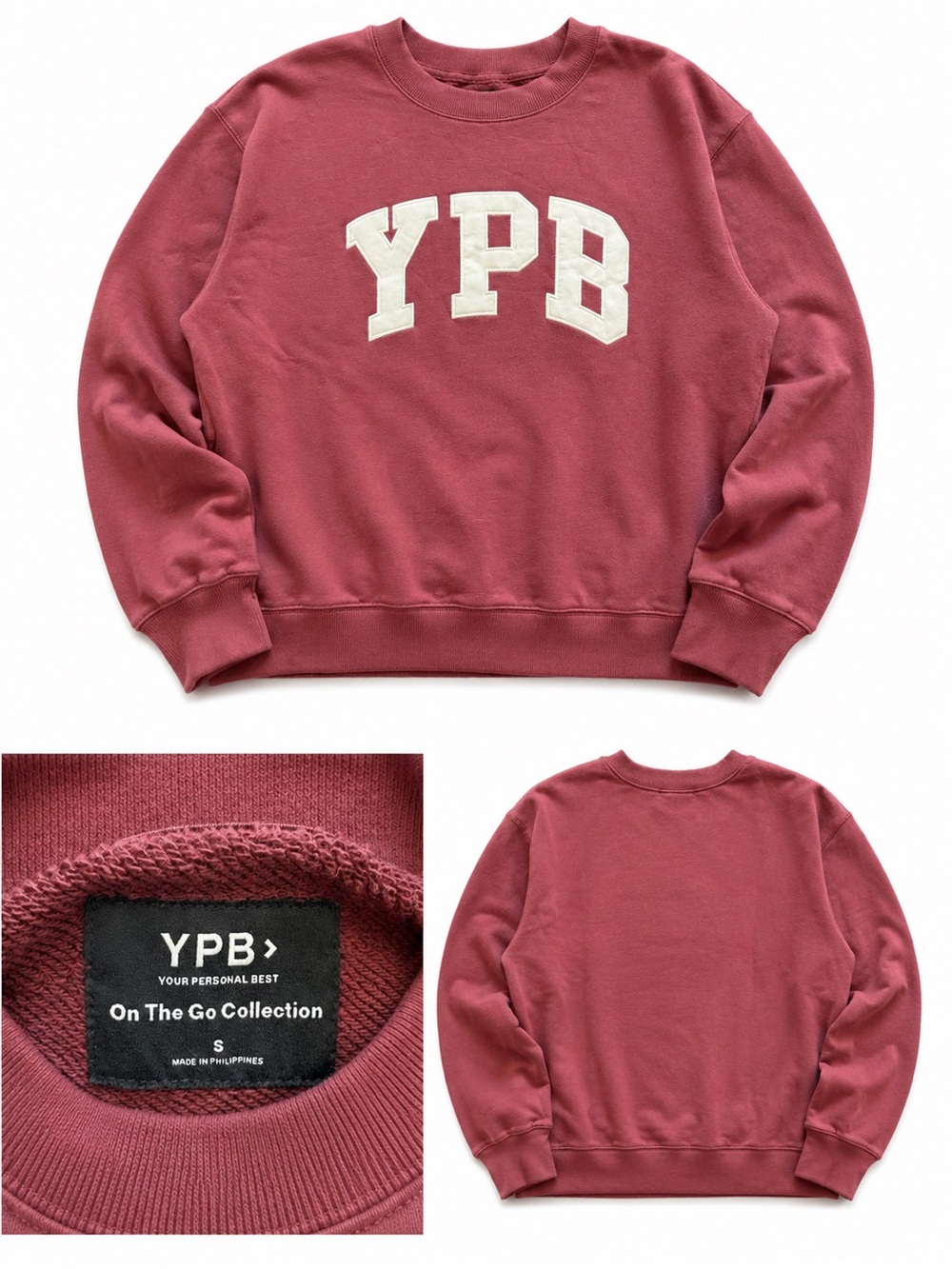 Abercrombie & Fitch Dusty Rose Pullover Sweatshirt with White Lettering
